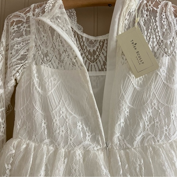 Trish Scully NWT Gorgeous Warm White Lace Gown Dress Girls Size 14 - Picture 6 of 9